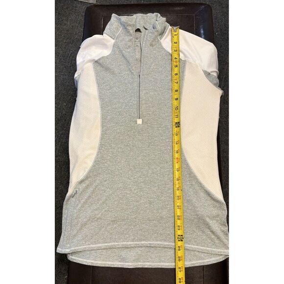 Athleta Womens Long Sleeve Pullover Shirt 1/4 Zip Athletic Activewear‎ Sz M Gray - Picture 7 of 8